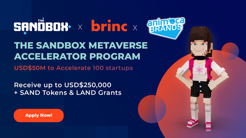 The Sandbox and Brinc’s $50 Million Open Metaverse Accelerator Program Looks to Fund 100 startups