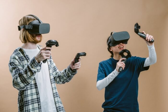 Two People Playing Virtual Reality