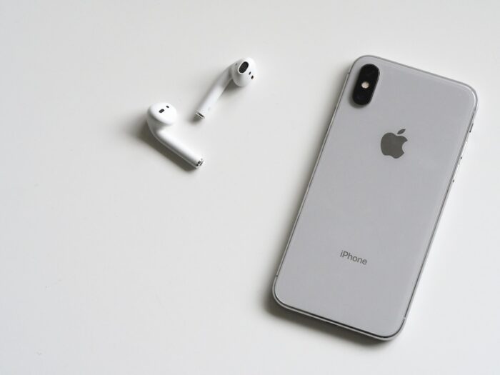 Apple iPhone and Apple Wireless Earbuds