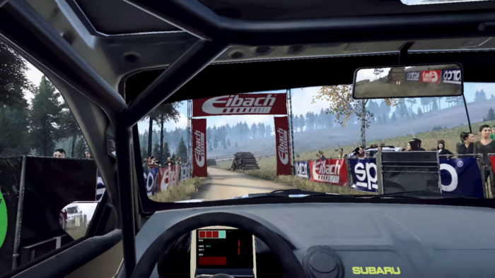 Skærmbillede af Dirt Rally 2.0, spillet på Oculus Quest 2