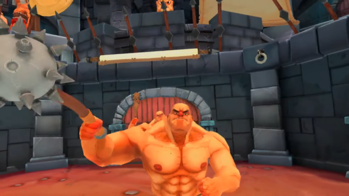 Screenshot of Gorn Gameplay, played on Oculus Quest 2
