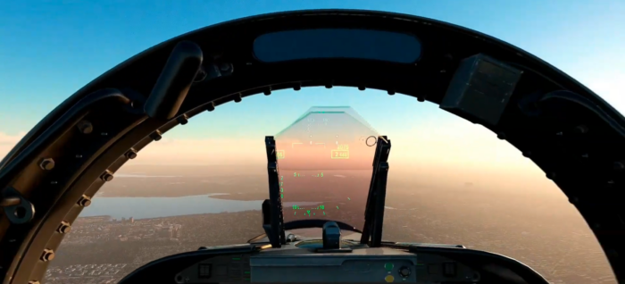 Екранна снимка на Microsoft Flight Simulator VR, възпроизведена на Oculus Quest 2