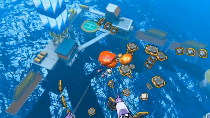 Captura de pantalla de juego de enjambres, jugado en Oculus Quest 2