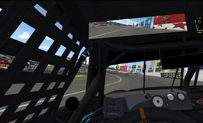 Screenshot of iRacing, played on Oculus Quest 2