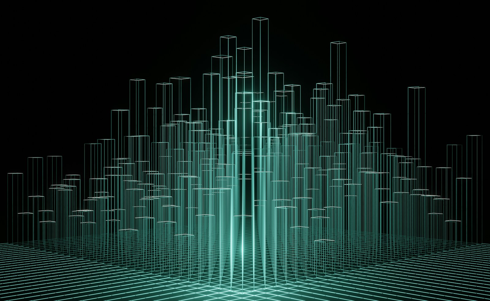 an abstract image of a city made up of lines