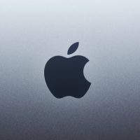 apple logo on blue surface